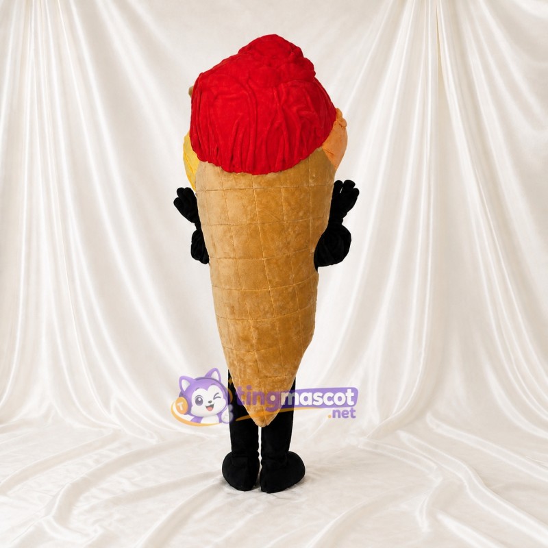 Tan Ice Cream Cone Mascot Costume Full Body for Adults Food Events