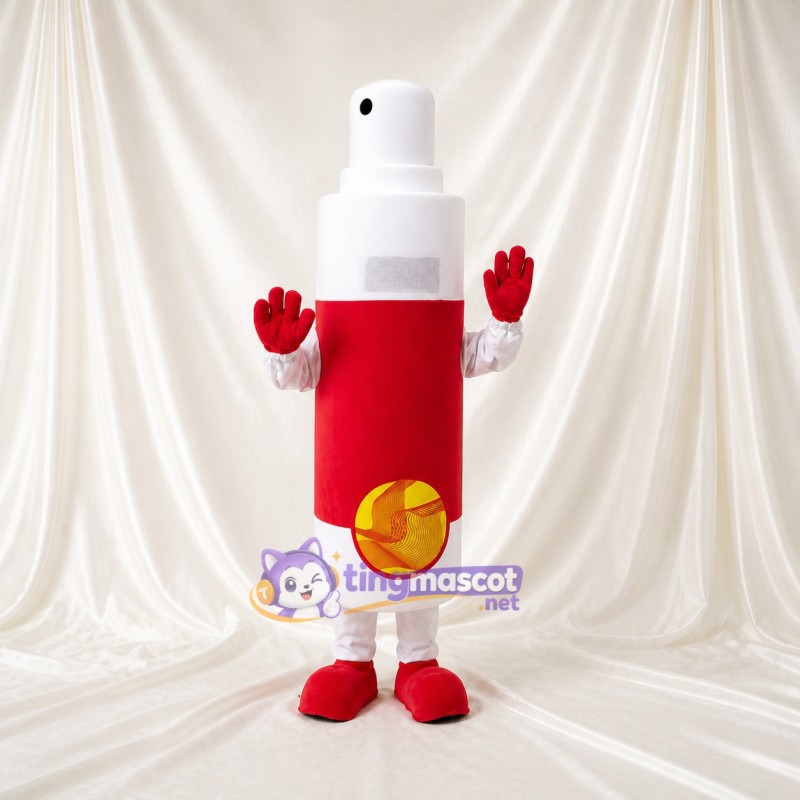White Front Bold Spray Bottle Mascot Costume Full Body for Adults Promotions