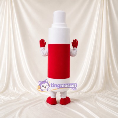 White Front Bold Spray Bottle Mascot Costume Full Body for Adults Promotions