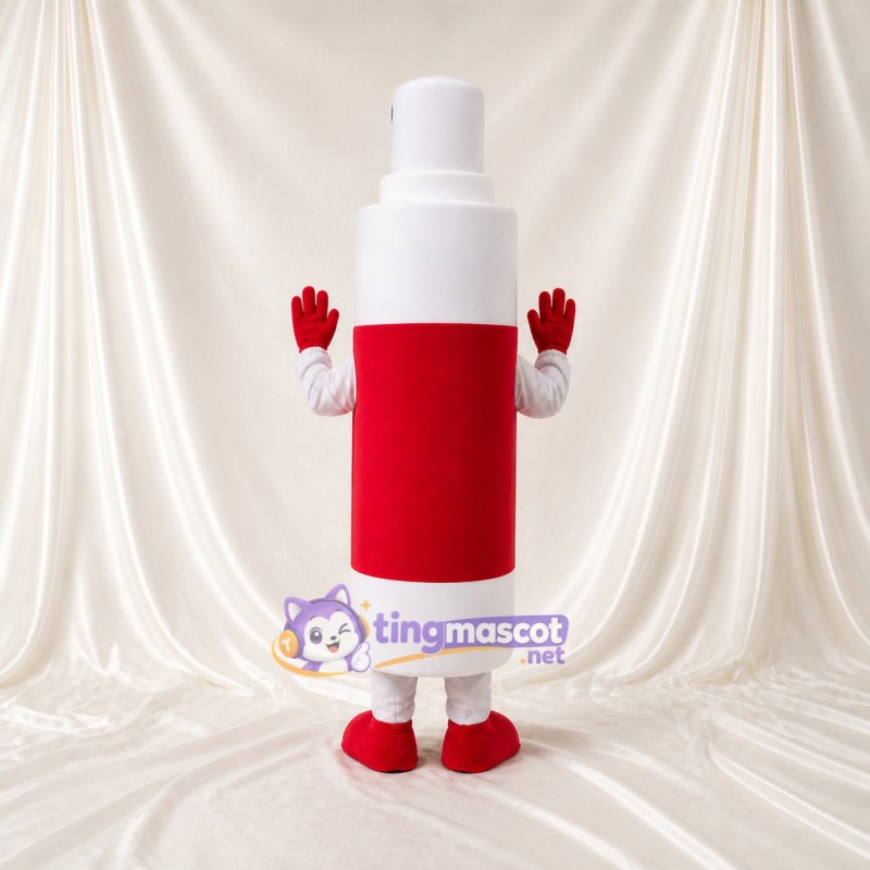 White Front Bold Spray Bottle Mascot Costume Full Body for Adults Promotions