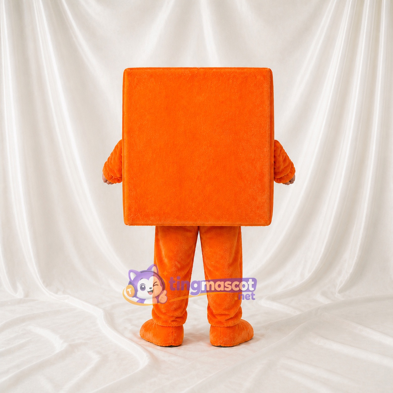 Bloc carré orange Costume de mascotte intégral pour adultes Promotions Bloc carré orange Costume de mascotte intégral pour adultes Promotions