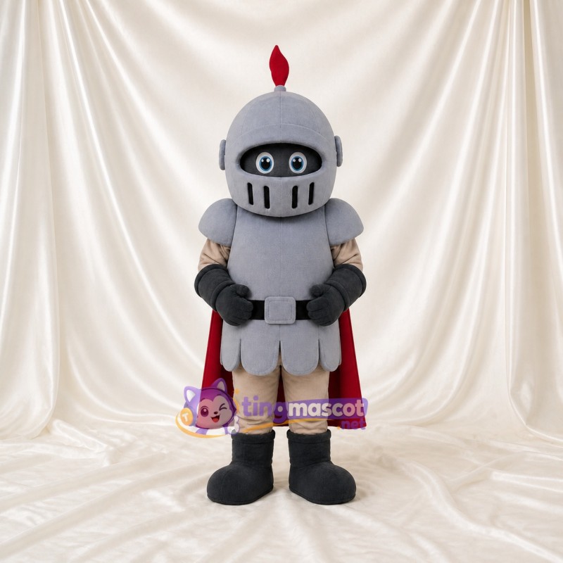 Gray Knight Mascot Costume Full Body for Adults Promotions