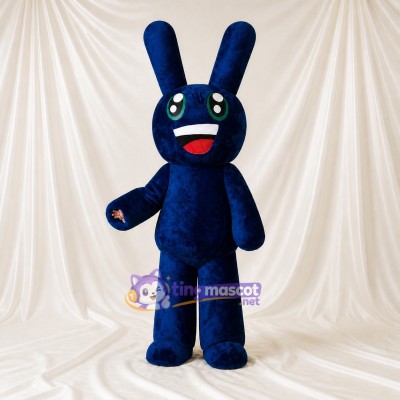 Navy Blue Rabbit Mascot Costume Full Body for Adults School Events