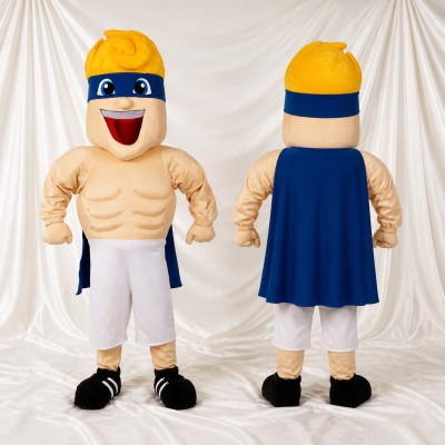 Superhero Man Mascot Costume Full Body for Adults School Events