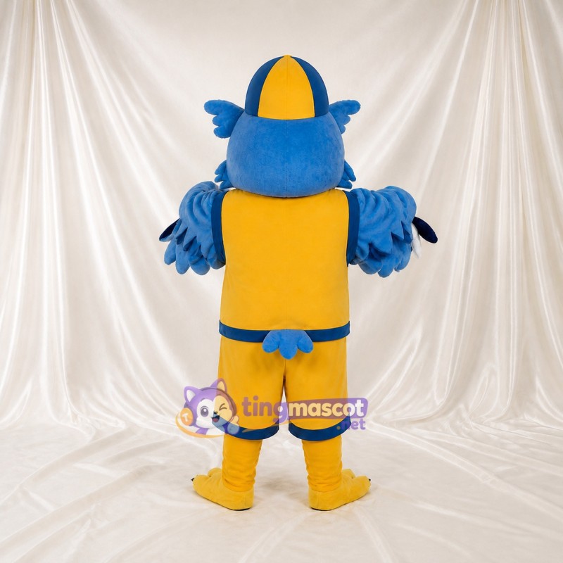 Blue Owl Athlete Mascot Costume Full Body for Adults Sports Events