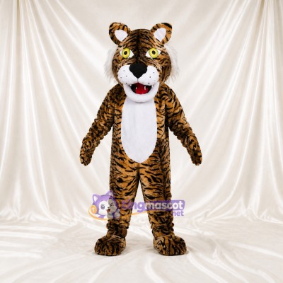 Brown Tiger Mascot Costume Full Body for Adults School Events
