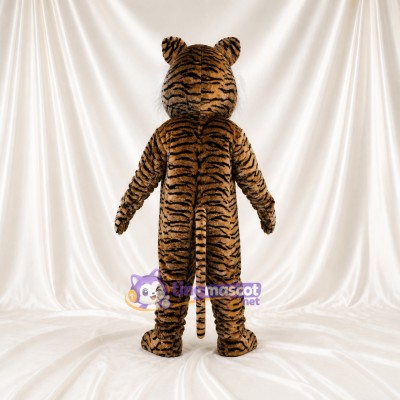 Brown Tiger Mascot Costume Full Body for Adults School Events