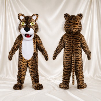 Brown Tiger Mascot Costume Full Body for Adults School Events