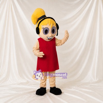 Headphone Girl Mascot Costume Full Body for Adults School Events