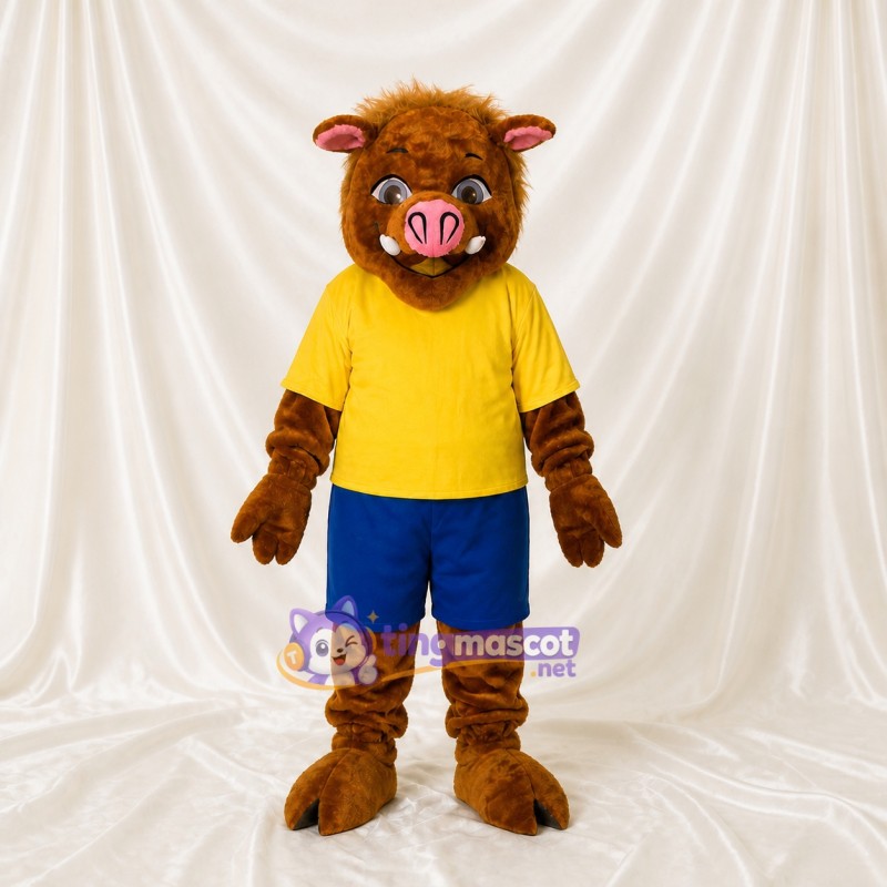 Boar Athlete Mascot Costume Full Body for Adults Sports Events