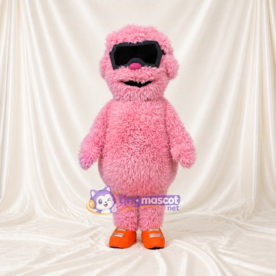 Pink Furry Monster Mascot Costume Full Body for Adults School Events
