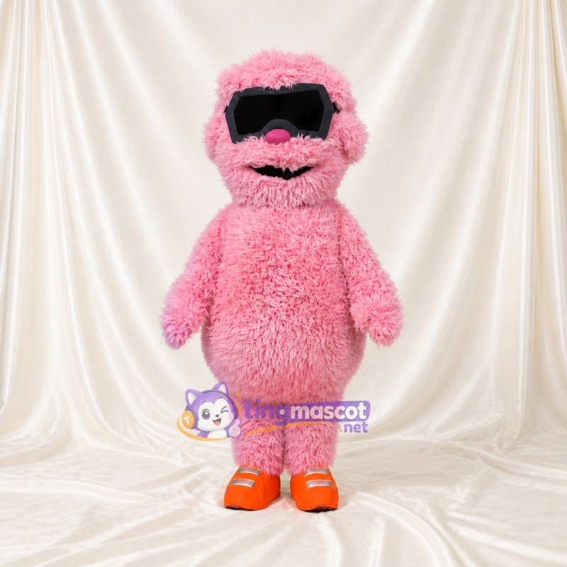 Pink Furry Monster Mascot Costume Full Body for Adults School Events