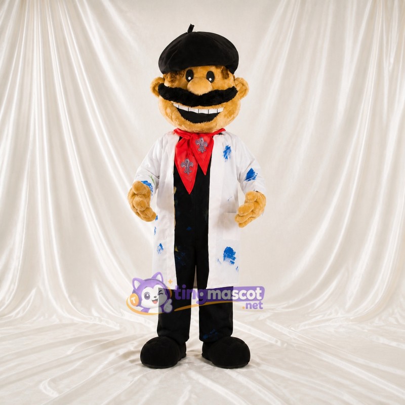 White Artist Man Mascot Costume Full Body for Adults Promotions