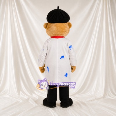 White Artist Man Mascot Costume Full Body for Adults Promotions