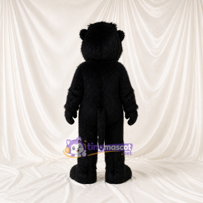 Black Construction Bear Mascot Costume Full Body for Adults School Events