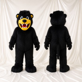 Ours de Construction Noir Costume de mascotte intégral pour adultes Événements scolaires