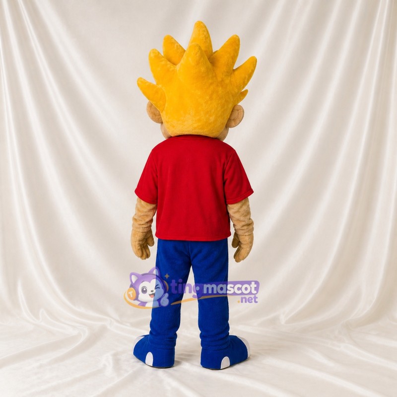 Flame Haired Boy Mascot Costume Full Body for Adults School Events