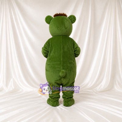 Green Construction Bear Mascot Costume Full Body for Adults School Events