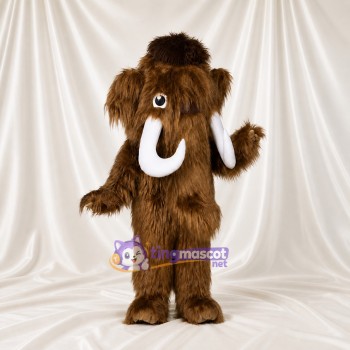 Brown Construction Woolly Mammoth Mascot Costume Full Body for Adults Schools