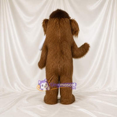 Brown Construction Woolly Mammoth Mascot Costume Full Body for Adults Schools