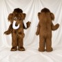 Brown Construction Woolly Mammoth Mascot Costume Full Body for Adults Schools