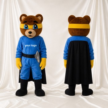 Héros Ours Masqué Costume de mascotte intégral pour adultes Événements scolaires