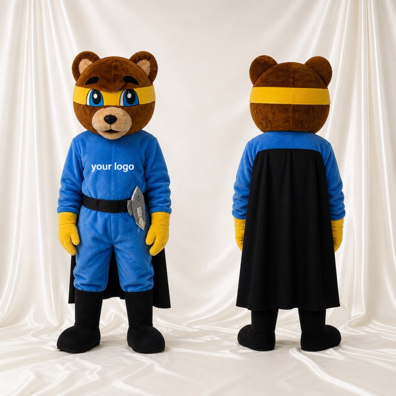Héros Ours Masqué Costume de mascotte intégral pour adultes Événements scolaires