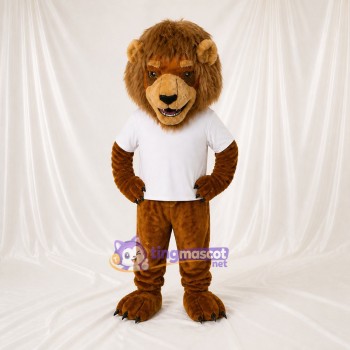 Construction Lion Mascot Costume Full Body for Adults School Events