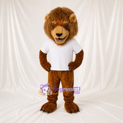 Construction Lion Mascot Costume Full Body for Adults School Events