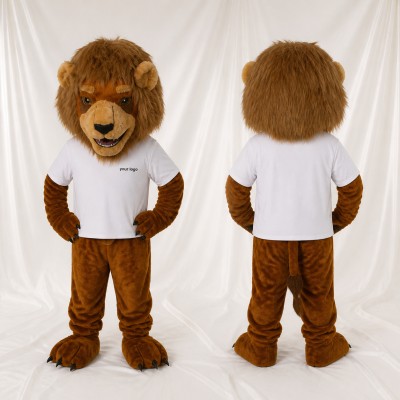 Construction Lion Mascot Costume Full Body for Adults School Events