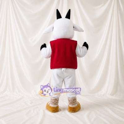 Construction Goat Mascot Costume Full Body for Adults School Events