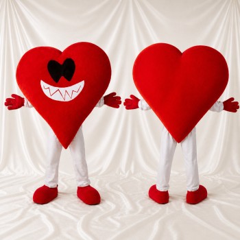 Red Heart Character Mascot Costume Full Body for Adults Promotions
