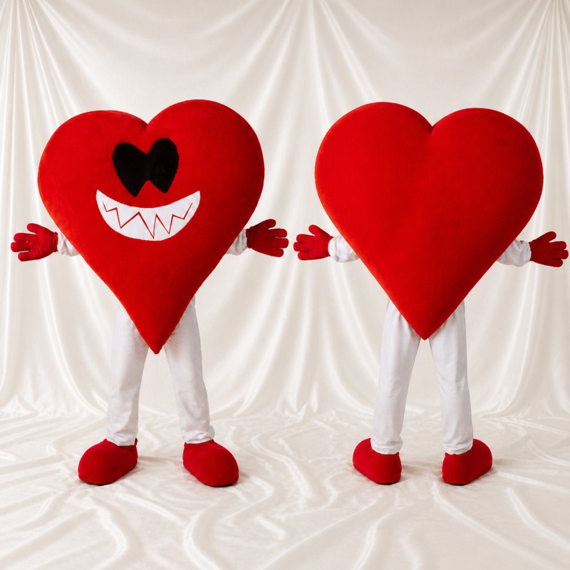Red Heart Character Mascot Costume Full Body for Adults Promotions