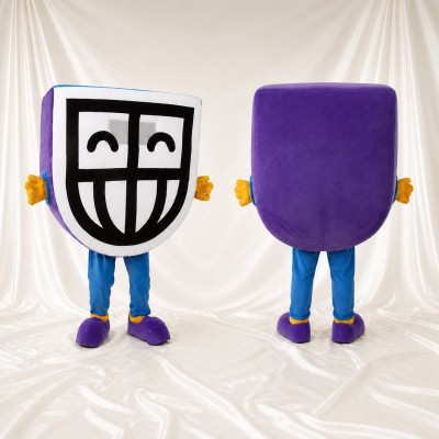 Smiling Shield Mascot Costume Full Body for Adults Sports Events