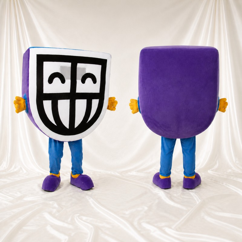Smiling Shield Mascot Costume Full Body for Adults Sports Events