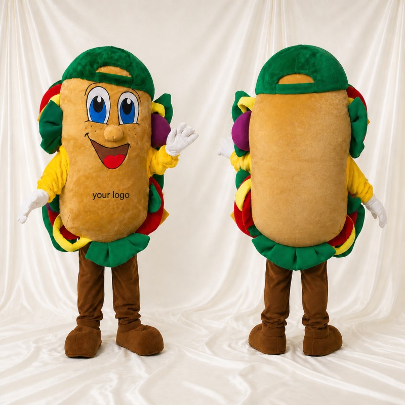 Tan Sandwich Costume de mascotte intégral pour adultes Événements gastronomiques