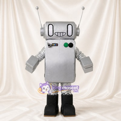 Silver Robot Mascot Costume Full Body for Adults Promotions