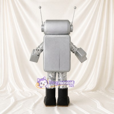 Silver Robot Mascot Costume Full Body for Adults Promotions