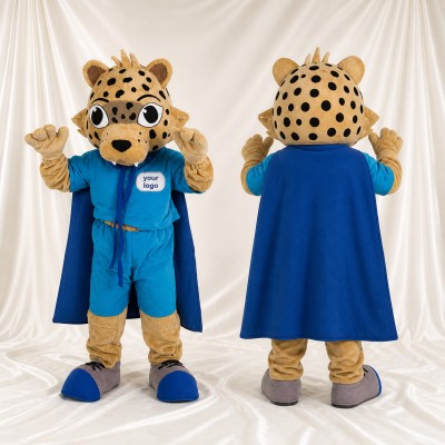 Leopard Hero Mascot Costume Full Body for Adults School Events