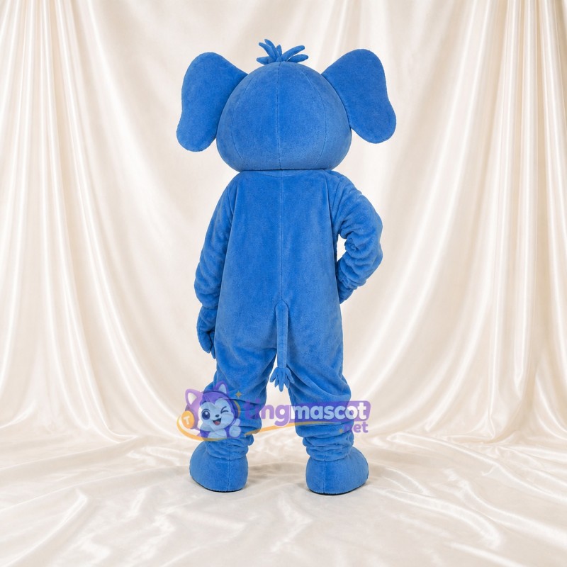 Blue Elephant Mascot Costume Full Body for Adults School Events