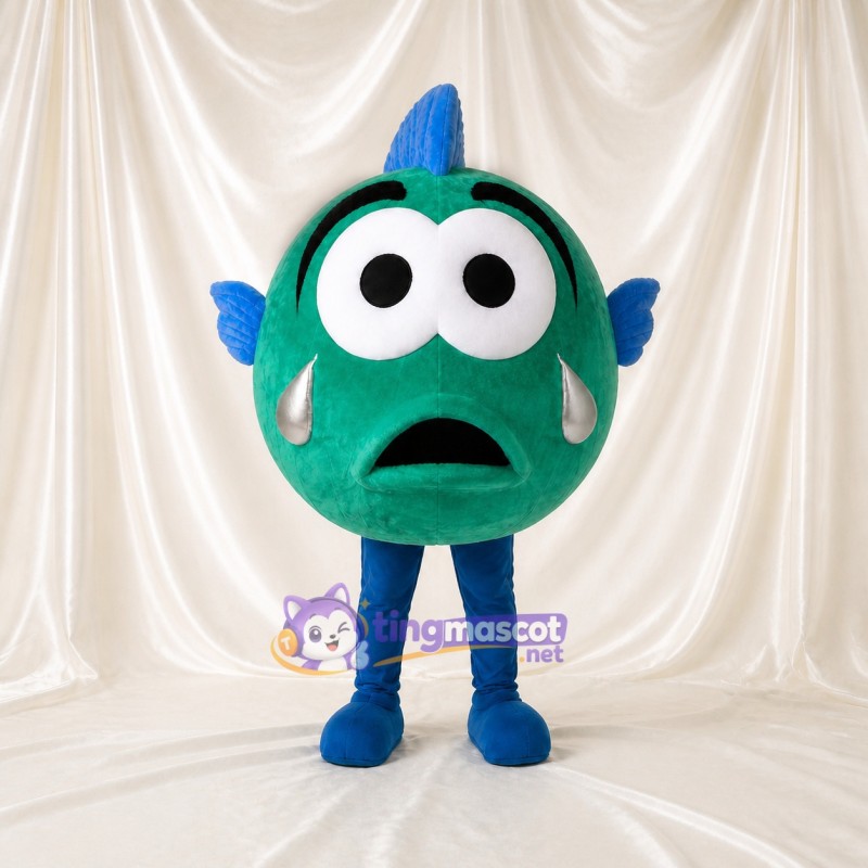 Round Fish Mascot Costume Full Body for Adults School Events
