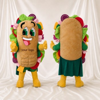 Hochsichtbarer Taco Maskottchenkostüm Ganzkörper für Erwachsene Gastronomieveranstaltungen