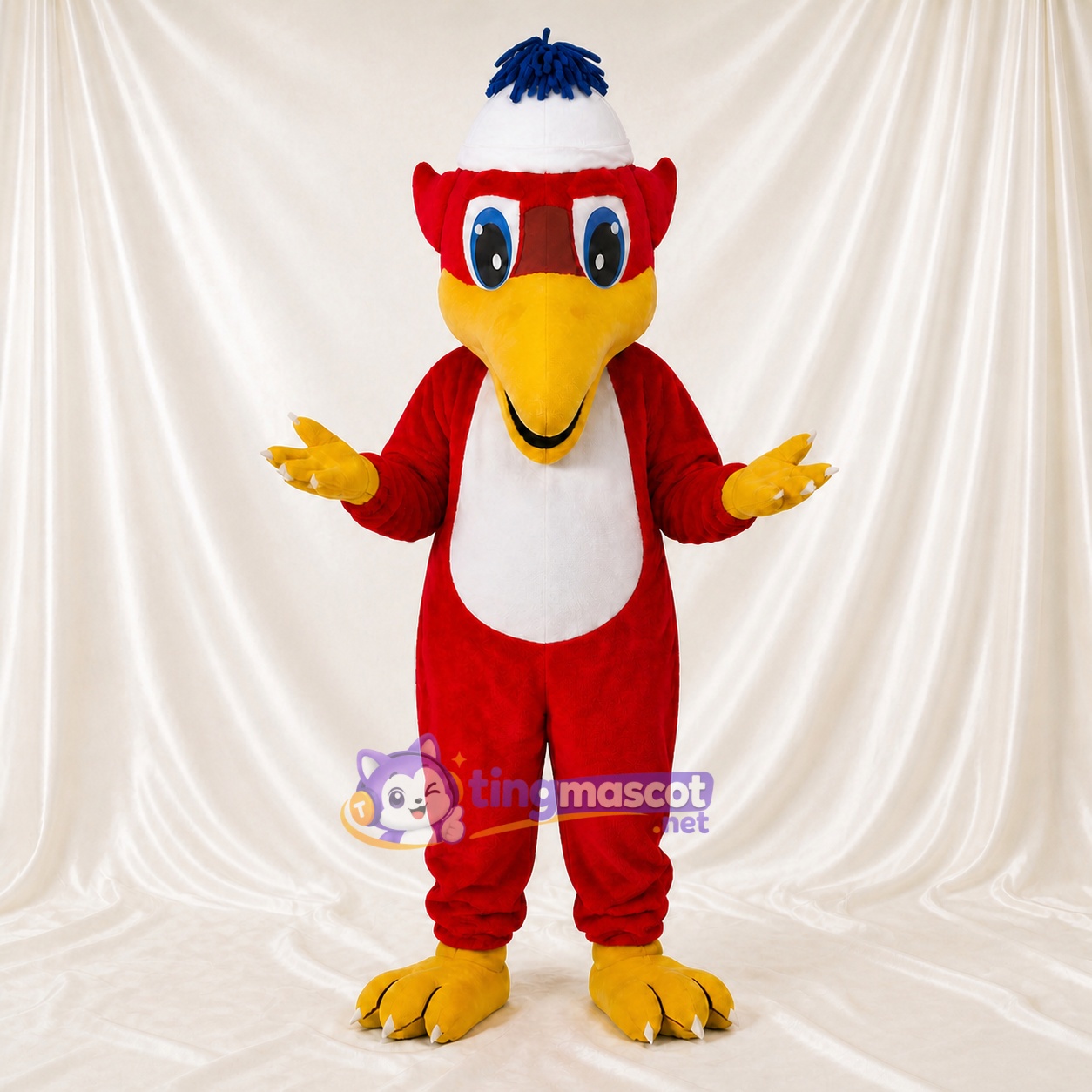 Oiseau de Construction Rouge Costume de mascotte intégral pour adultes Événements scolaires Oiseau de Construction Rouge Costume de mascotte intégral pour adultes Événements scolaires