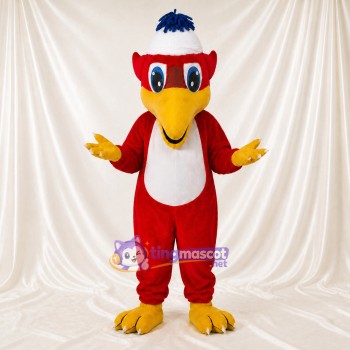 Oiseau de Construction Rouge Costume de mascotte intégral pour adultes Événements scolaires