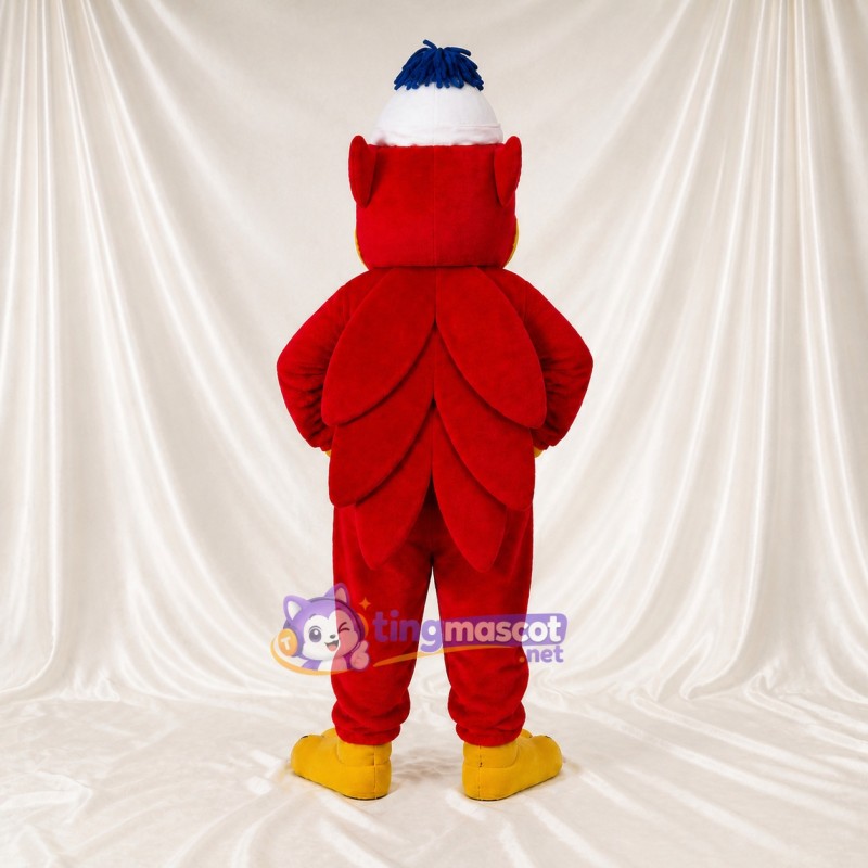 Red Construction Bird Mascot Costume Full Body for Adults School Events