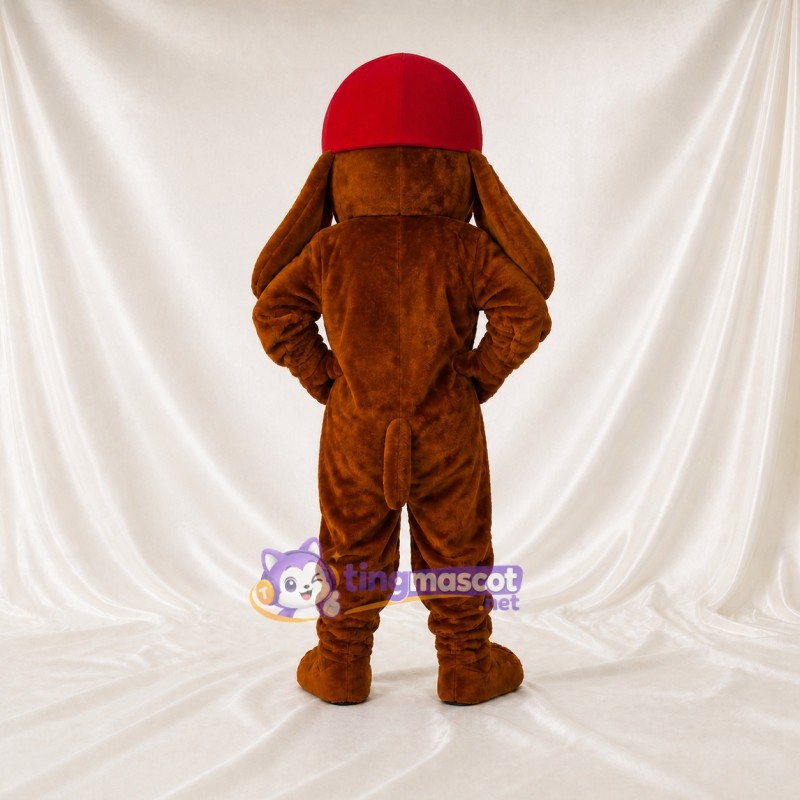 Brown Brown and Red Dog Mascot Costume Full Body for Adults School Events