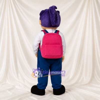 Écolier Bleu Marine Costume de mascotte intégral pour adultes Événements scolaires