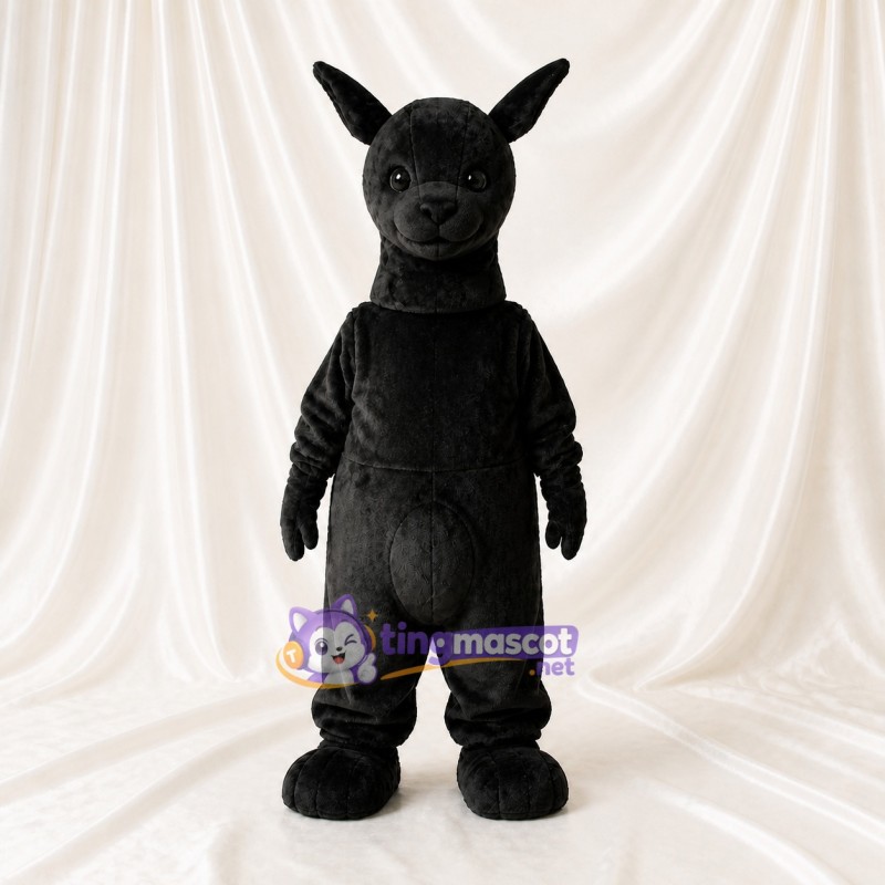 Black Kangaroo Mascot Costume Full Body for Adults School Events