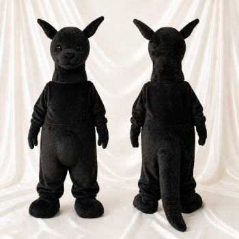 Black Kangaroo Mascot Costume Full Body for Adults School Events