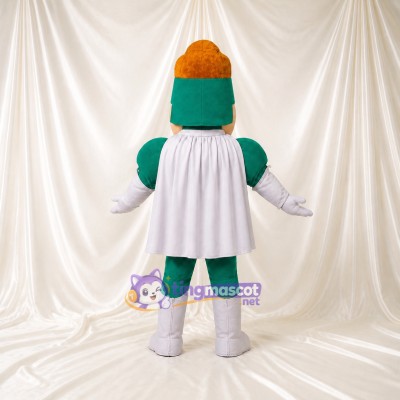 Green Superhero Man Mascot Costume Full Body for Adults School Events
